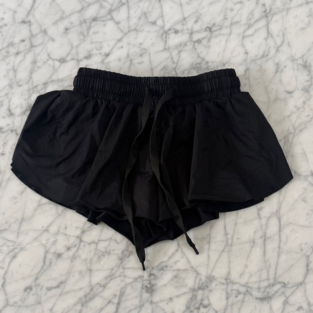 Liberty pro Black Butterfly Shorts XS 6Y Athletic Ruffle Drawstring